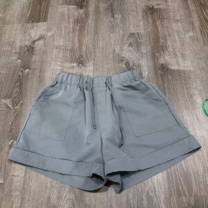 Grey Casual High Waisted Shorts